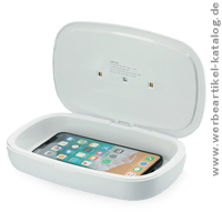 Capsule UV Smartphone Sterilisator mit kabellosem 5 W Ladepad, als Kundengeschenk mit Ihrem Logo bedruckt. Capsule UV Smartphone Sterilisator mit kabellosem 5 W Ladepad, als Kundengeschenk mit Ihrem Logo bedruckt.